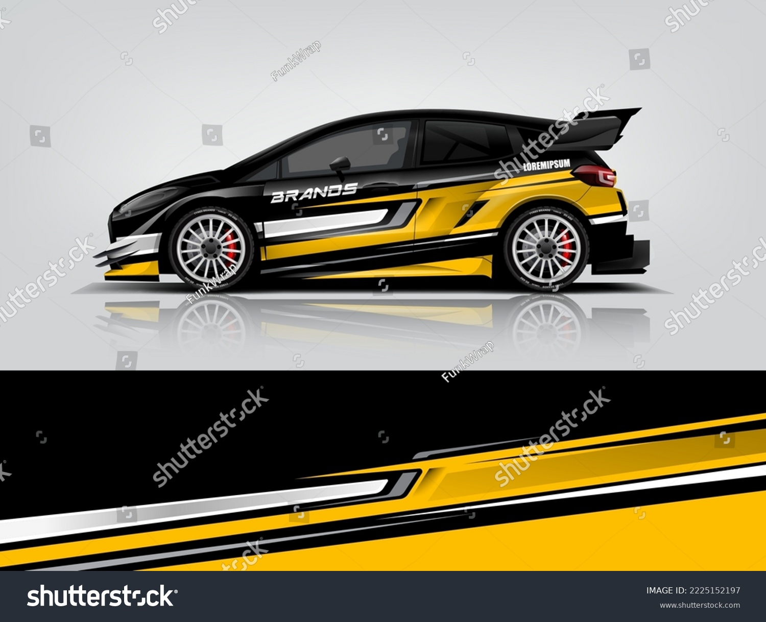 Car wrap livery design Racing sport car background printable file. dekal