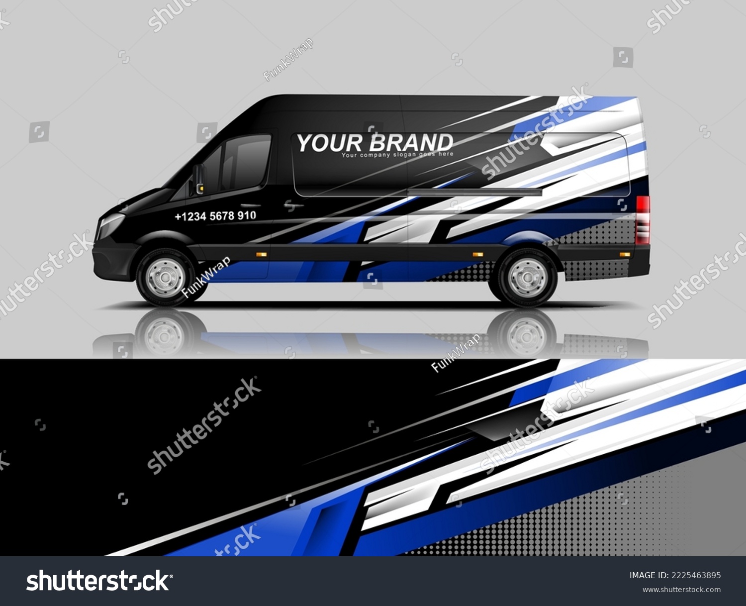 Car decal design vector. Graphic abstract stripe racing background kit designs for wrap vehicle, race car, rally, adventure and livery dekal