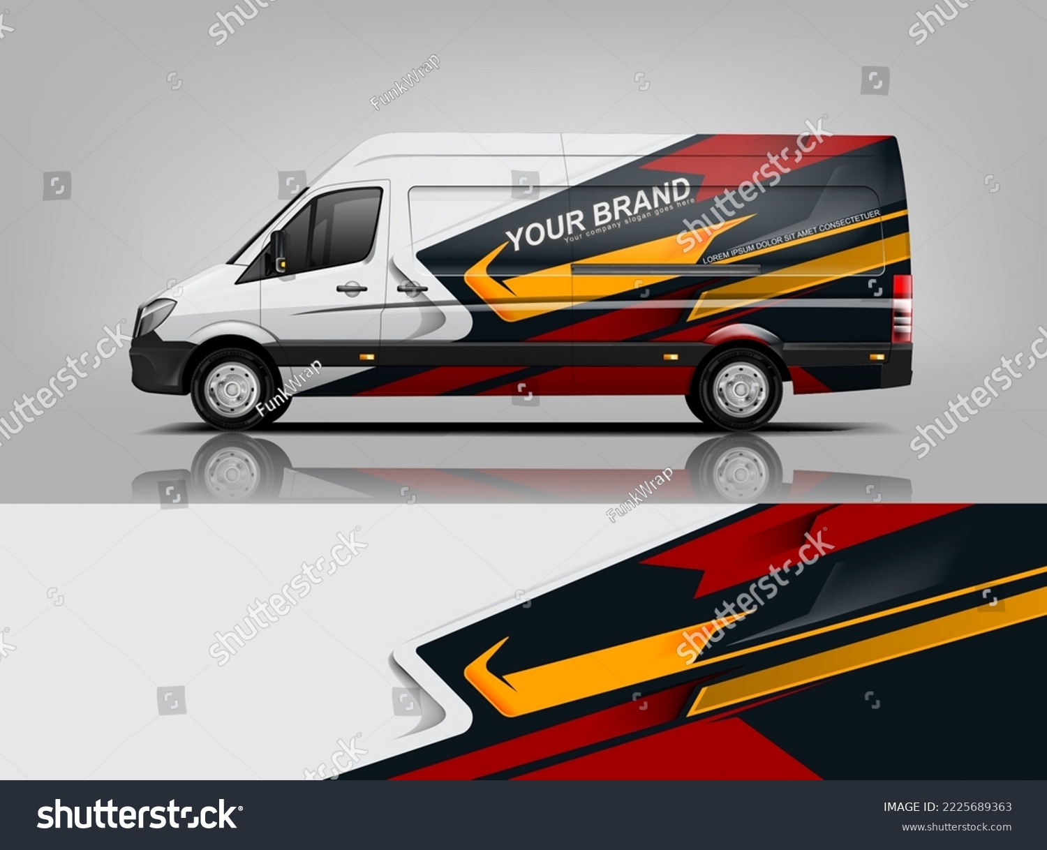 Car decal design vector. Graphic abstract stripe racing background kit designs for wrap vehicle, race car, rally, adventure and livery dekal