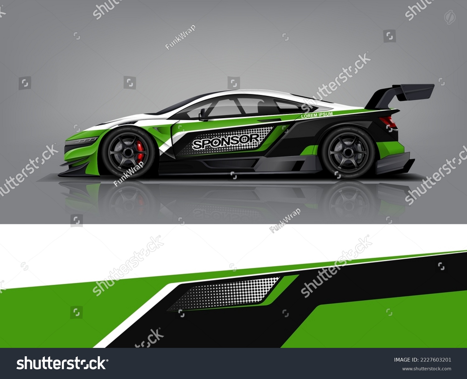 Wrap Design modern eye catching ready use. place your logo. Printable eps files dekal
