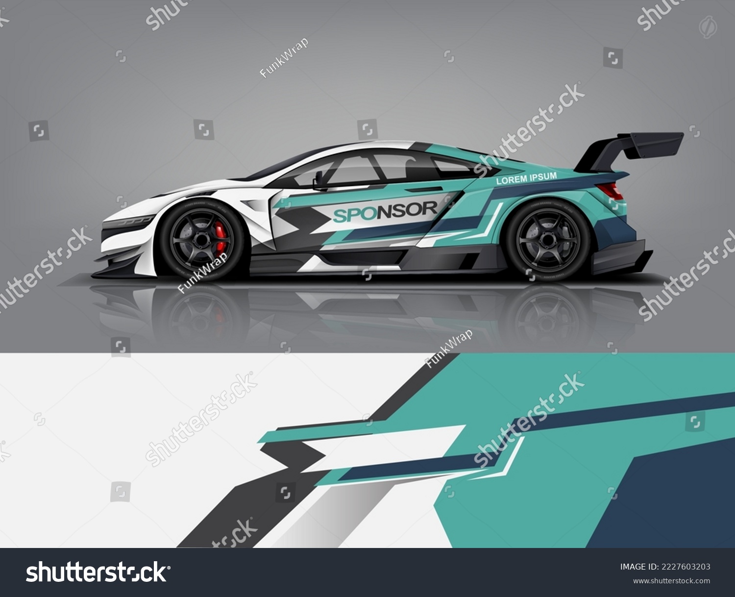 Wrap Design modern eye catching ready use. place your logo. Printable eps files dekal