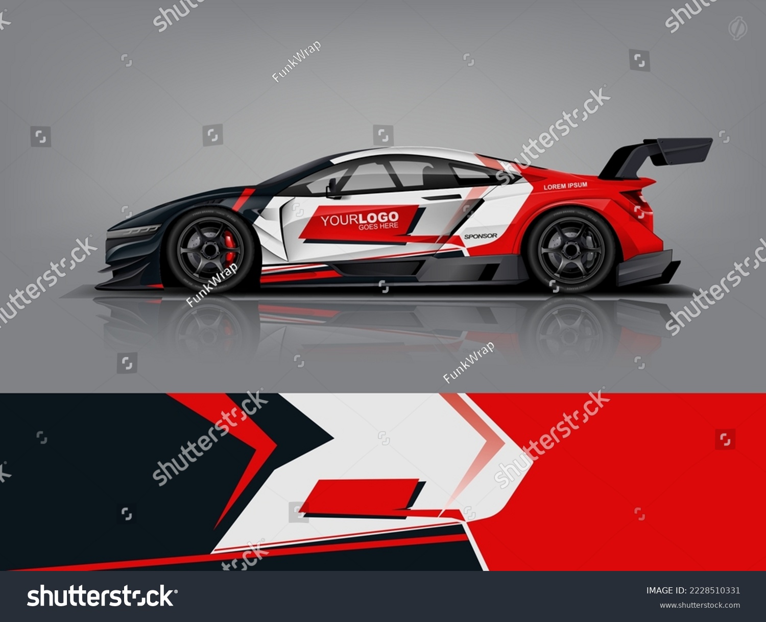 Wrap Design modern eye catching ready use. place your logo. Printable eps files dekal
