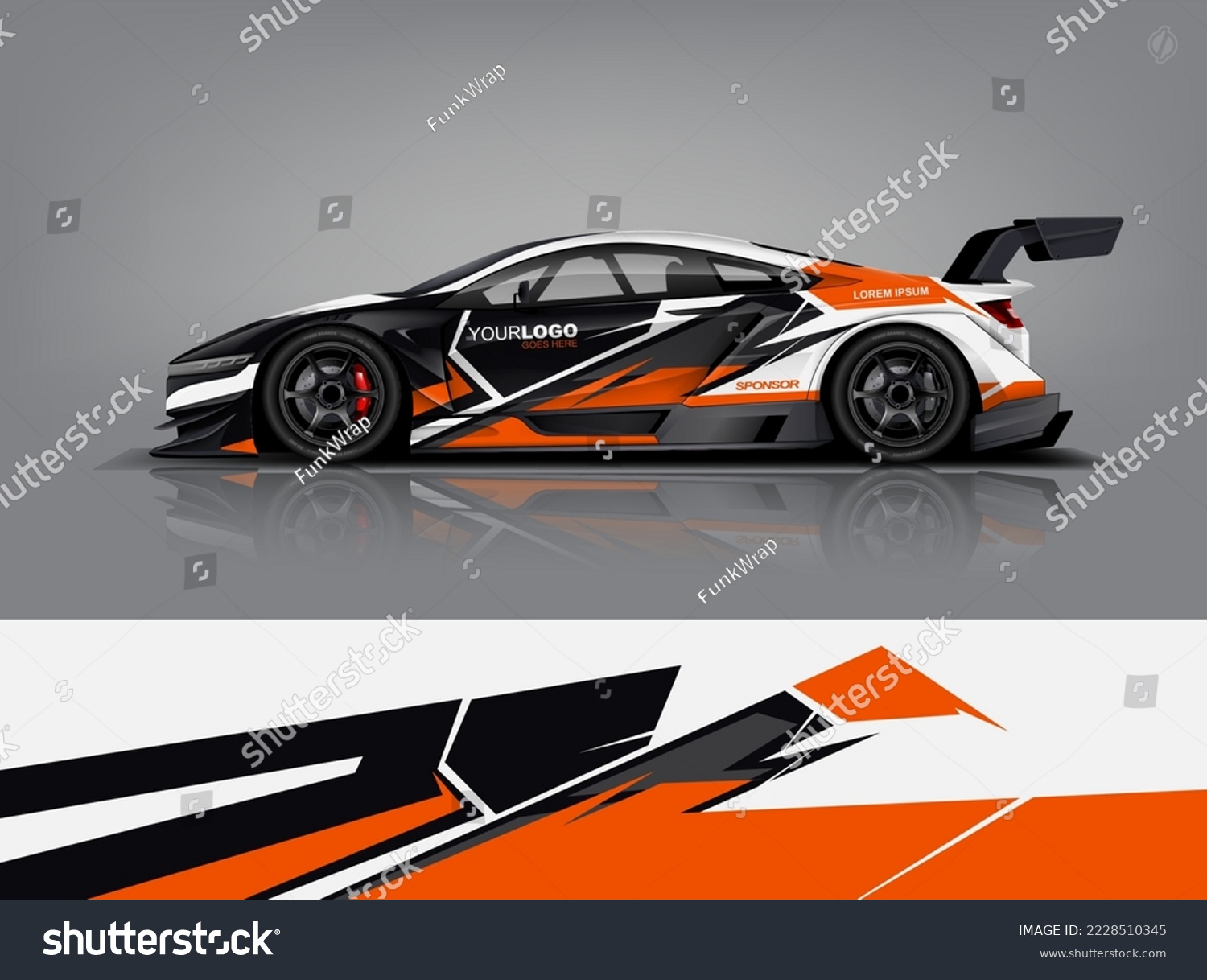 Wrap Design modern eye catching ready use. place your logo. Printable eps files dekal