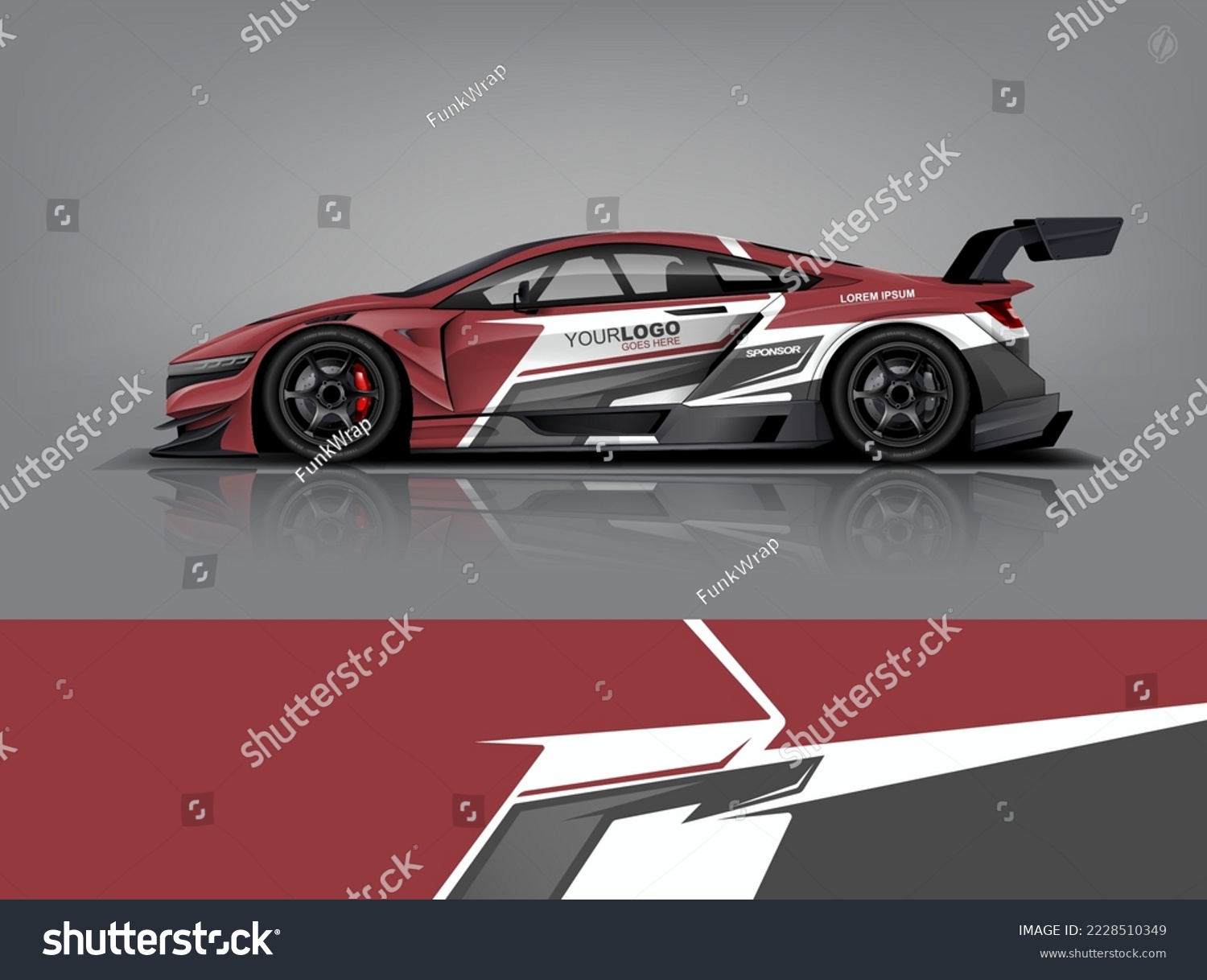 Wrap Design modern eye catching ready use. place your logo. Printable eps files dekal