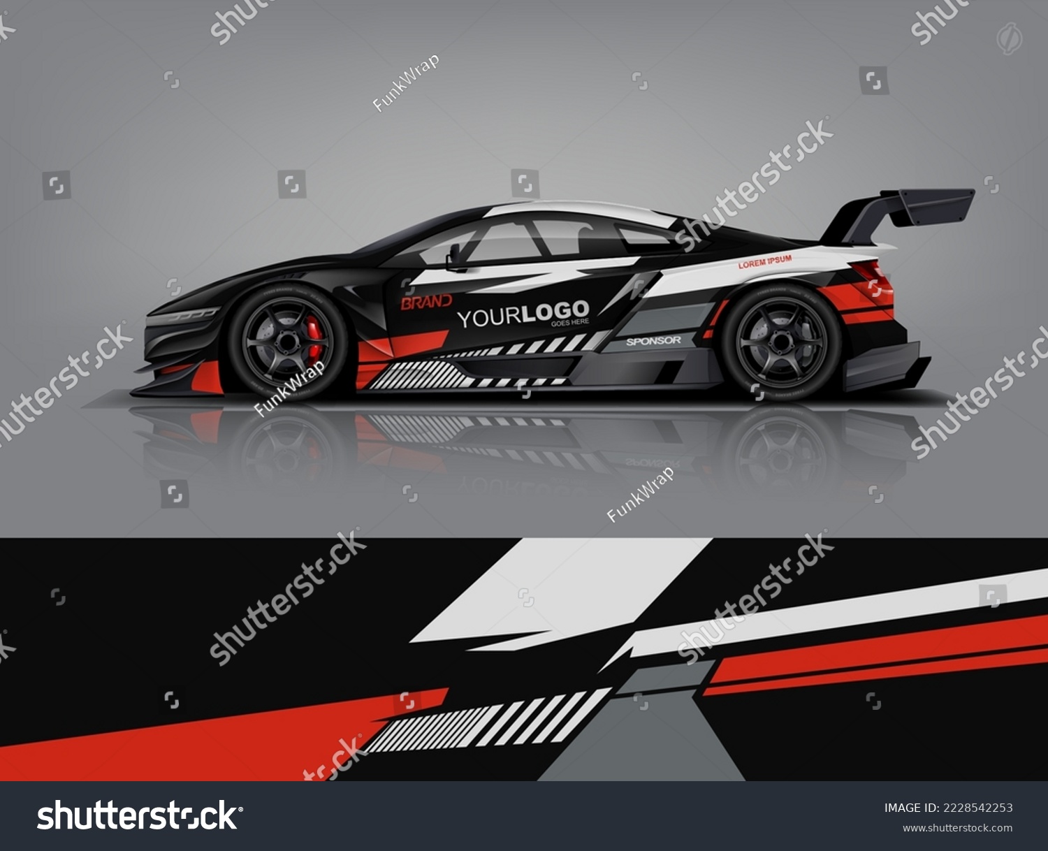 Wrap Design modern eye catching ready use. place your logo. Printable eps files dekal