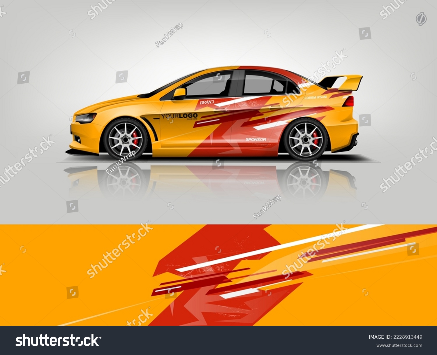 Wrap Design modern eye catching ready use. place your logo. Printable eps files dekal