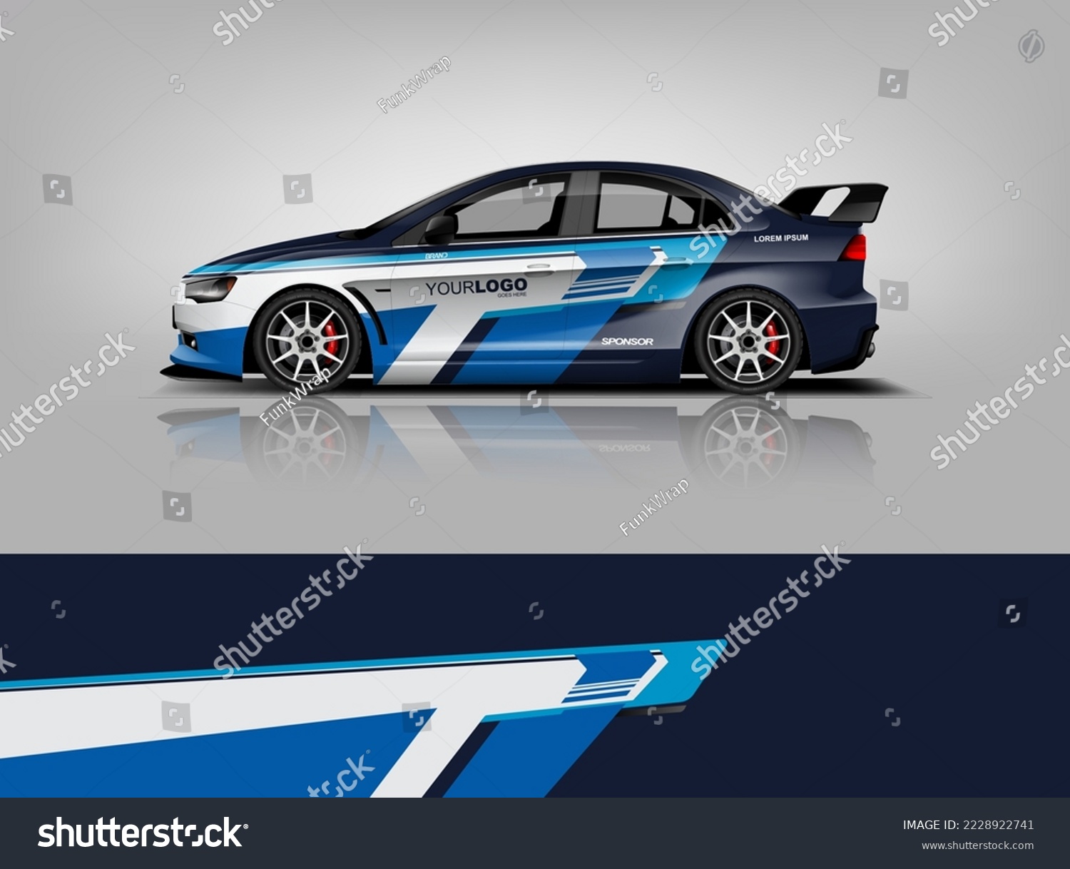 Wrap Design modern eye catching ready use. place your logo. Printable eps files dekal