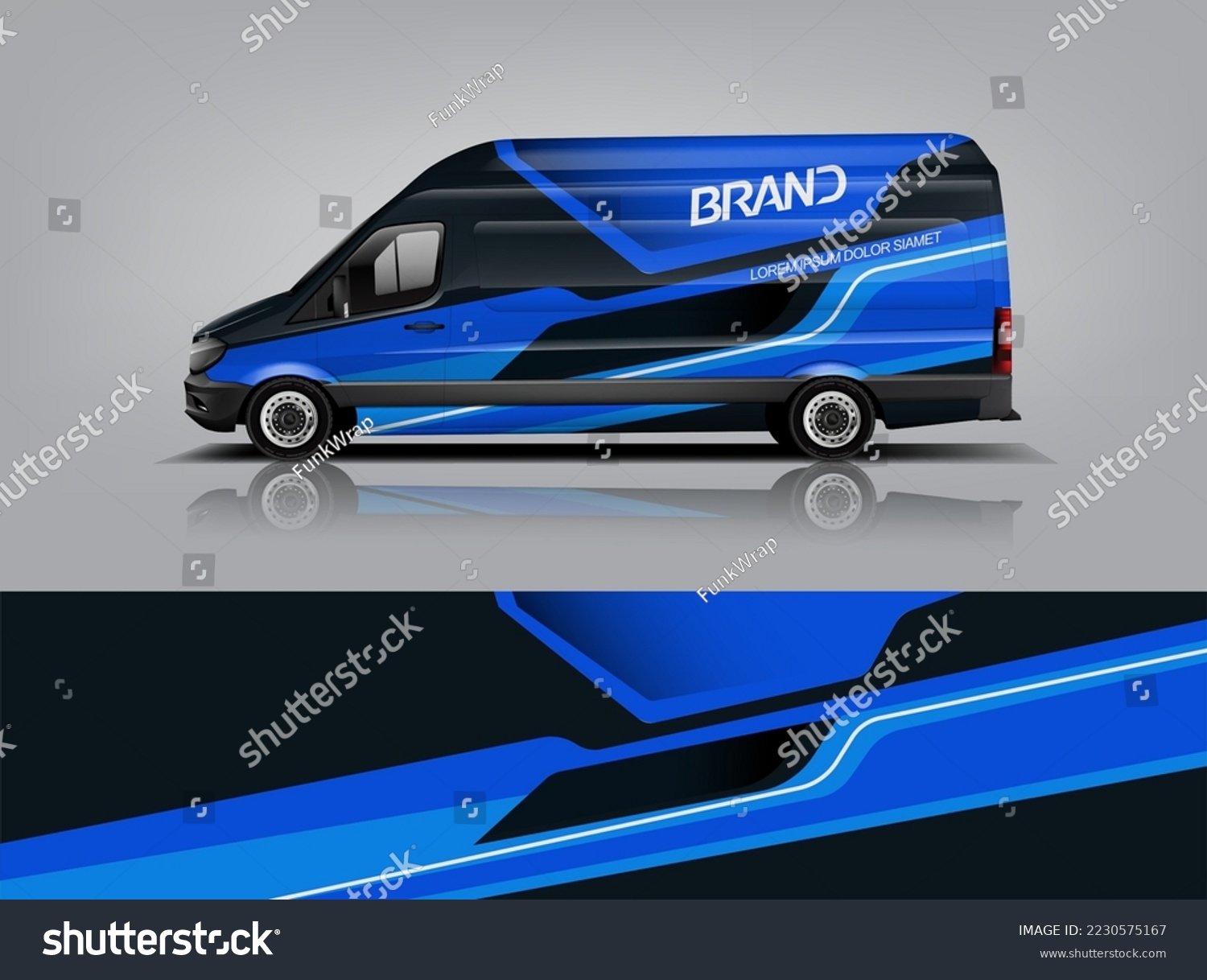 Car decal design vector. Graphic abstract stripe racing background kit designs for wrap vehicle, race car, rally, adventure and livery dekal