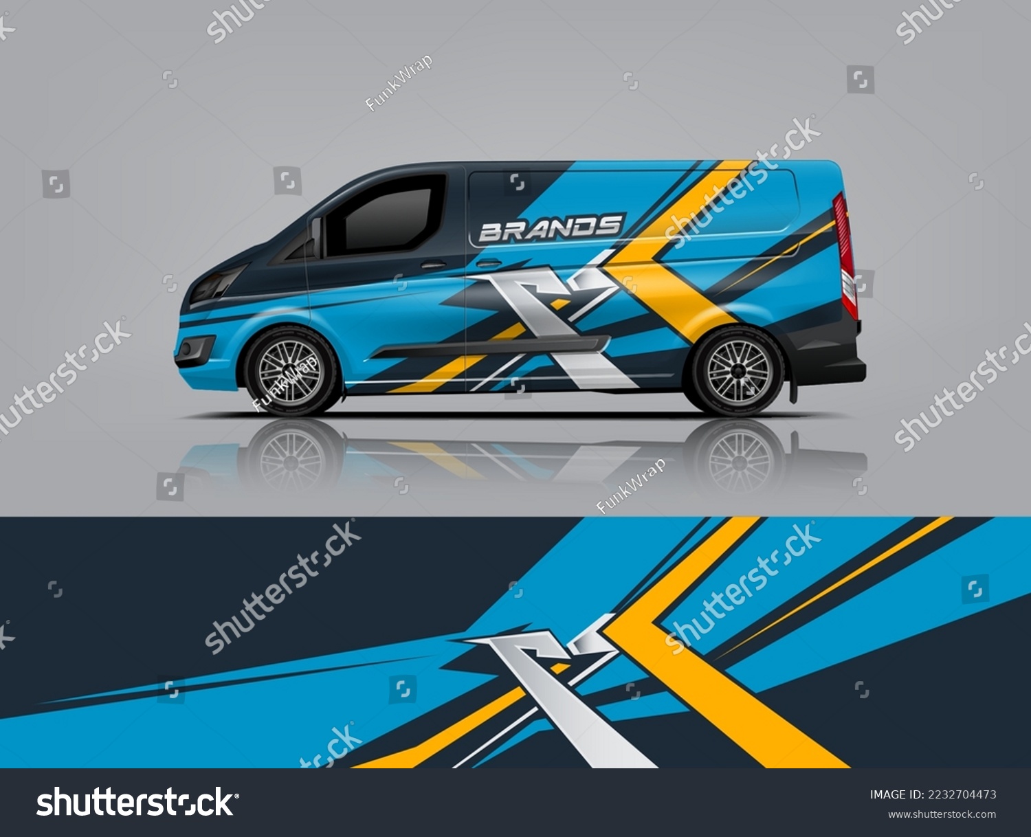 Car decal design vector. Graphic abstract stripe racing background kit designs for wrap vehicle, race car, rally, adventure and livery dekal
