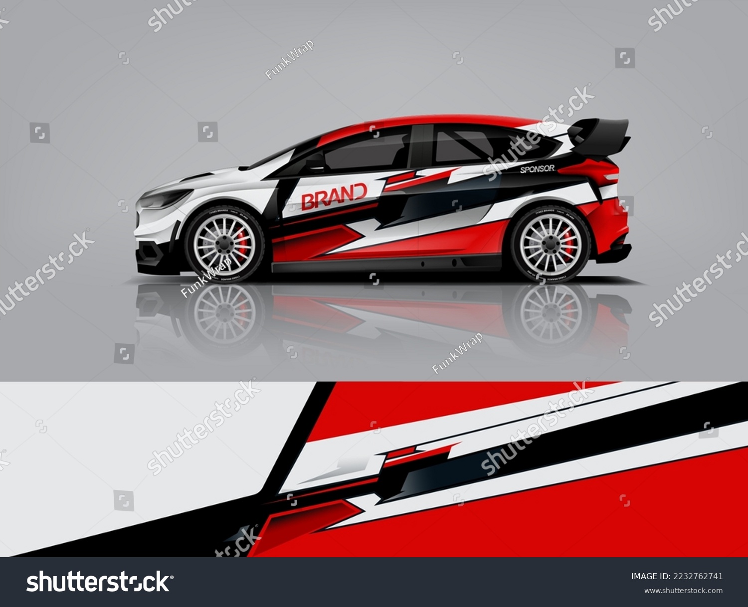 Wrap Design modern eye catching ready use. place your logo. Printable eps files dekal