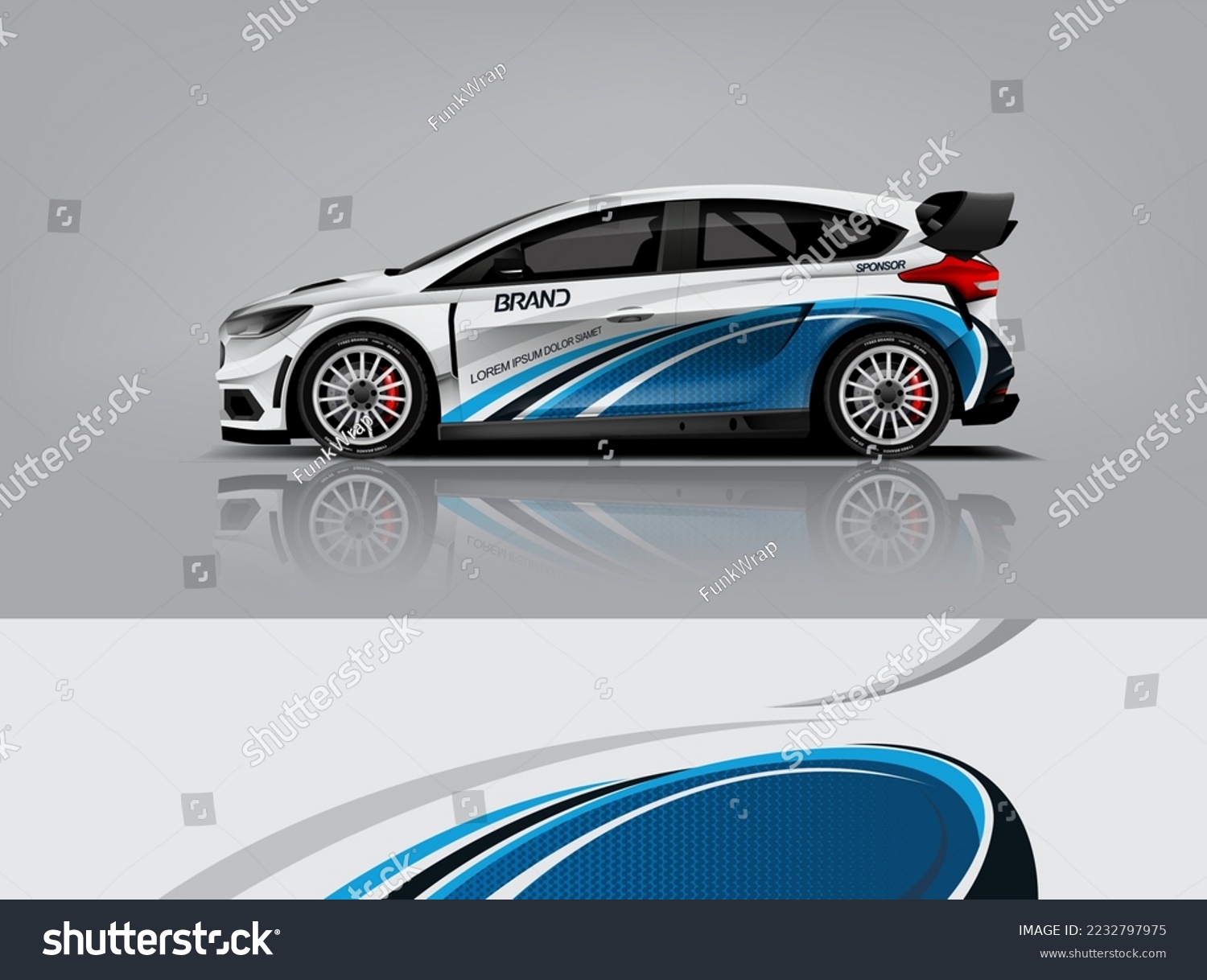 Wrap Design modern eye catching ready use. place your logo. Printable eps files dekal