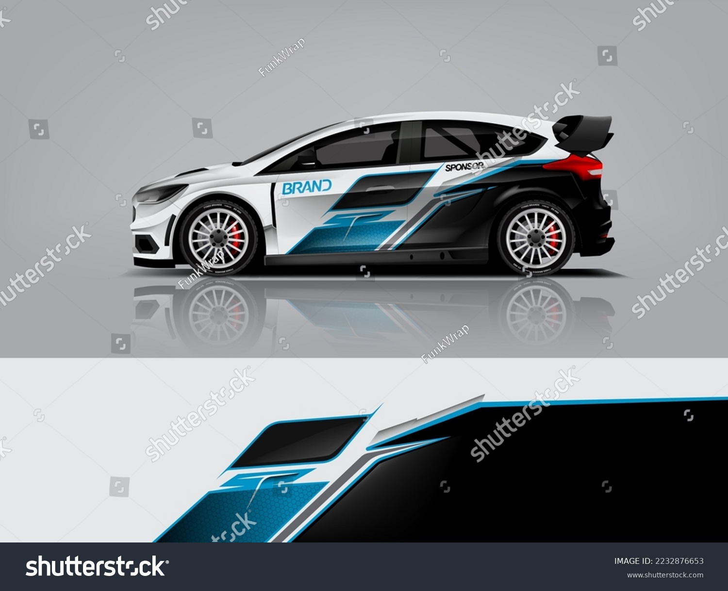 Wrap Design modern eye catching ready use. place your logo. Printable eps files dekal