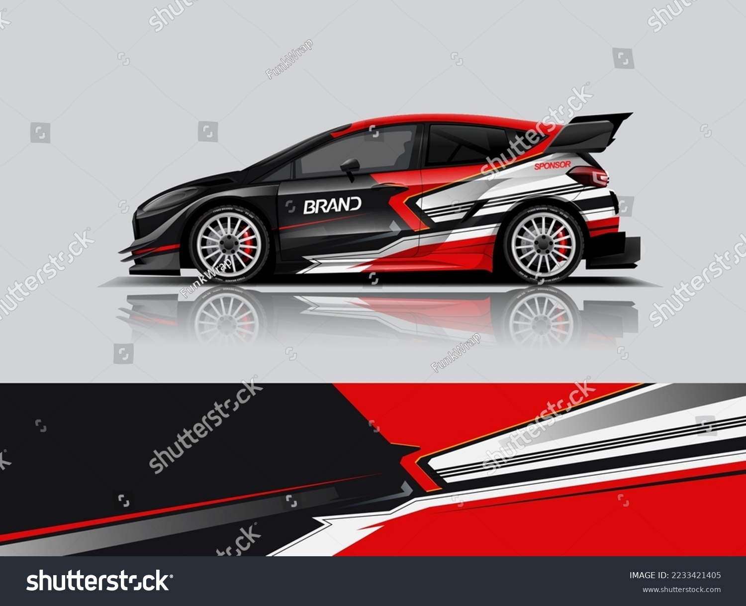 Wrap Design modern eye catching ready use. place your logo. Printable eps files dekal