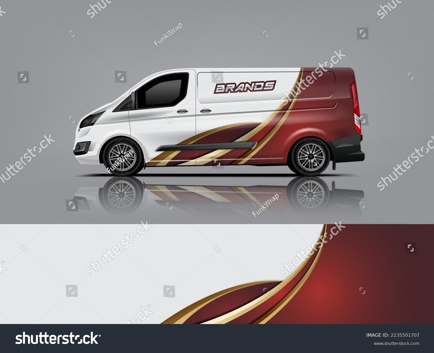 Car decal design vector. Graphic abstract stripe racing background kit designs for wrap vehicle, race car, rally, adventure and livery dekal