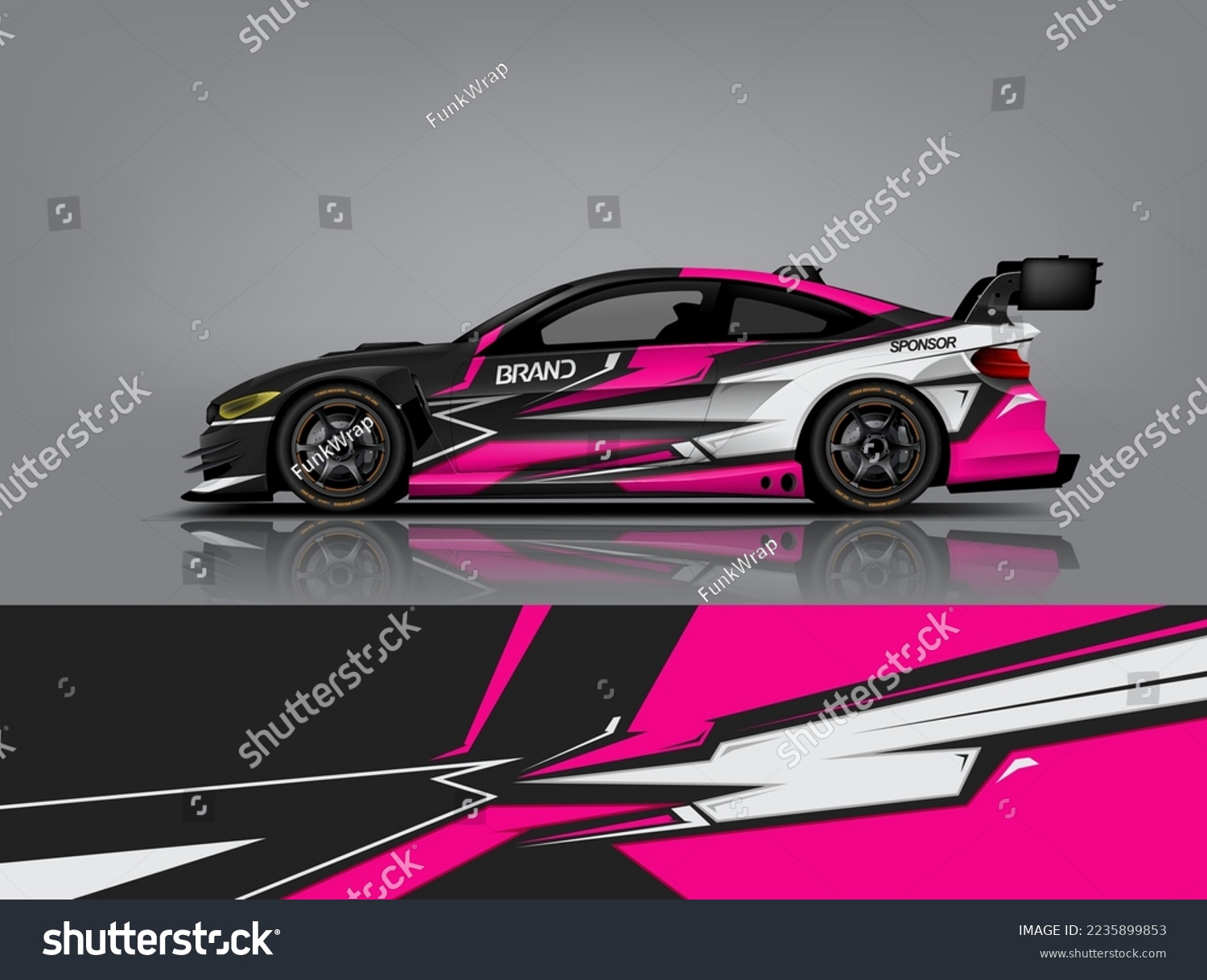 Wrap Design modern eye catching ready use. place your logo. Printable eps files dekal