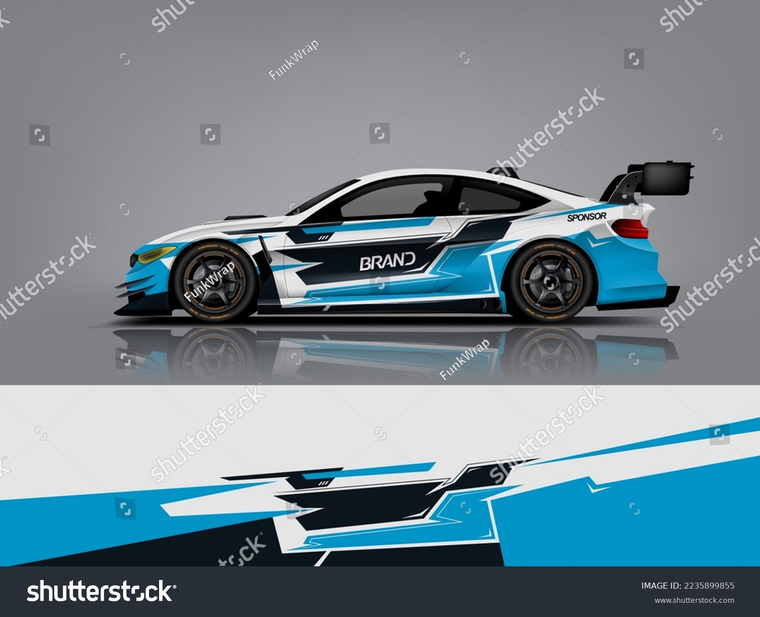 Wrap Design modern eye catching ready use. place your logo. Printable eps files dekal