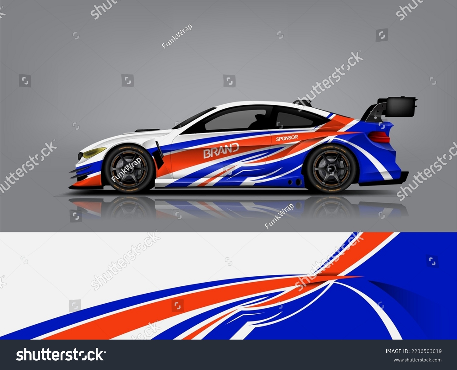 Wrap Design modern eye catching ready use. place your logo. Printable eps files dekal