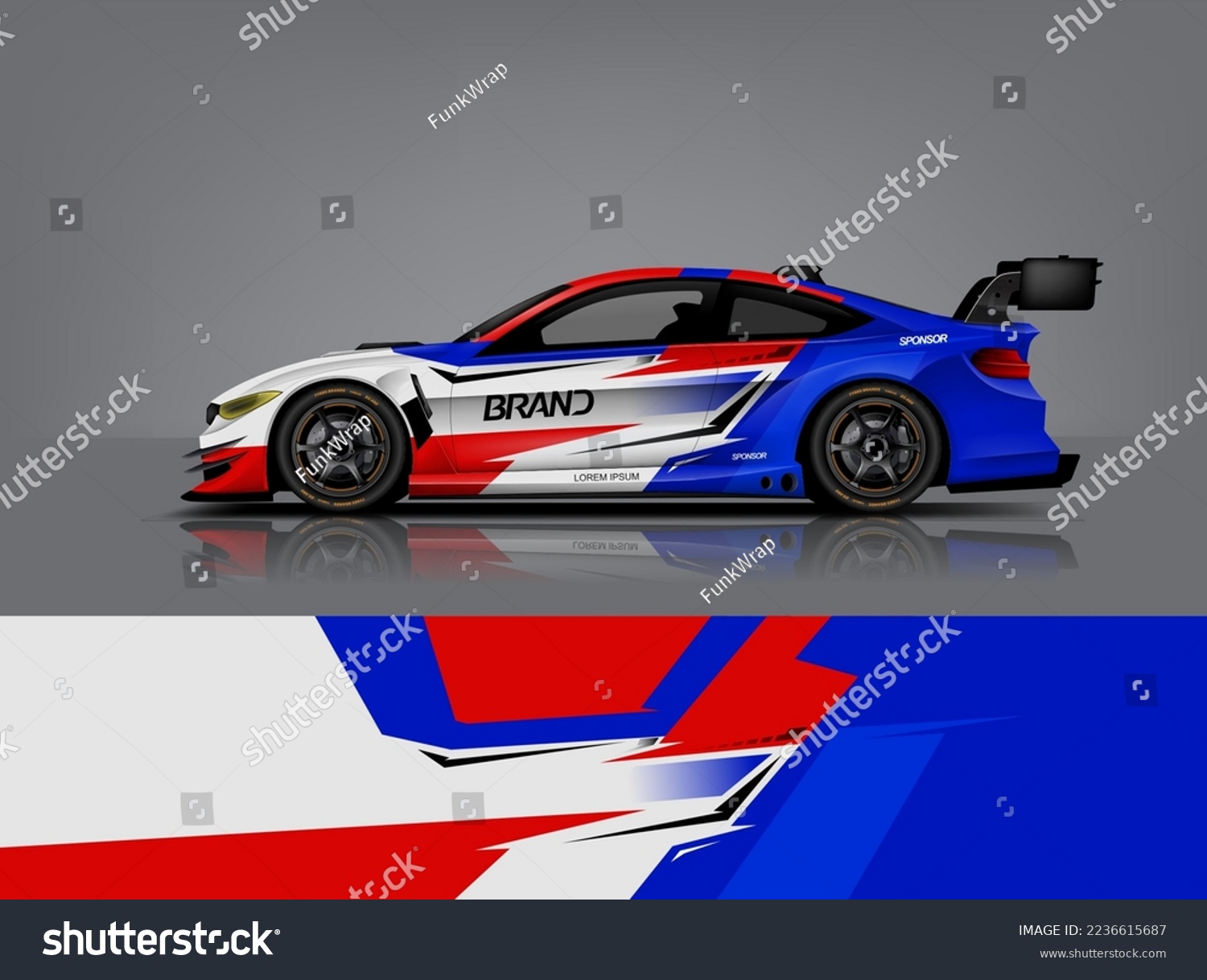 Wrap Design modern eye catching ready use. place your logo. Printable eps files dekal