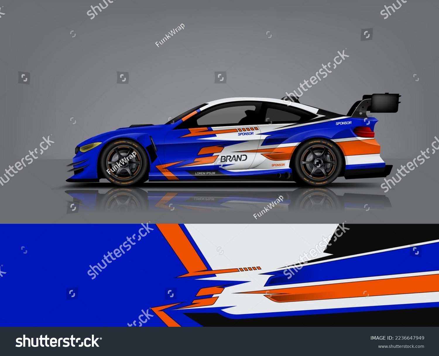 Wrap Design modern eye catching ready use. place your logo. Printable eps files dekal