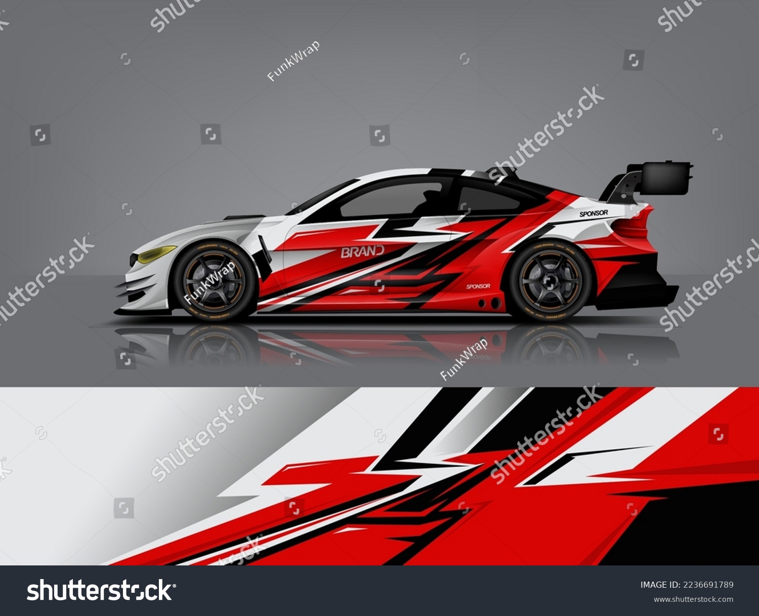 Wrap Design modern eye catching ready use. place your logo. Printable eps files dekal