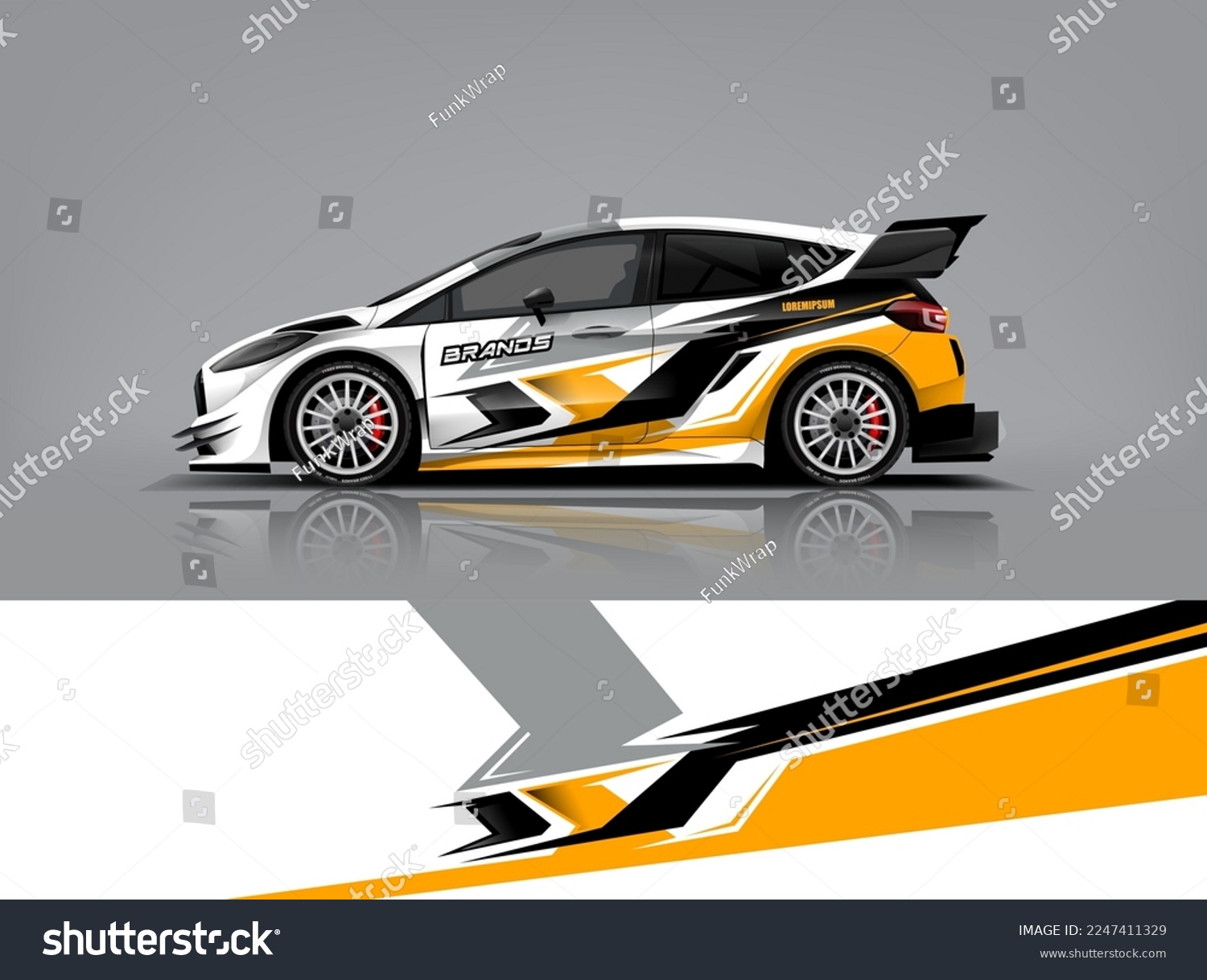 Wrap Design modern eye catching ready use. place your logo. Printable eps files dekal
