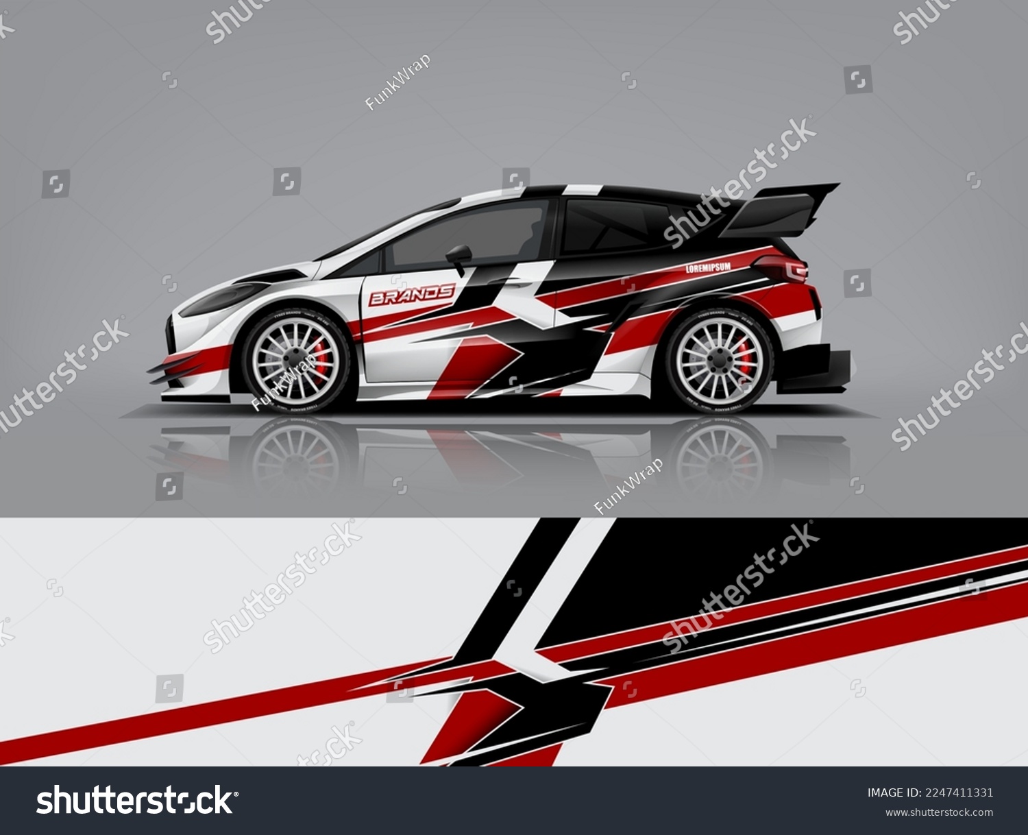 Wrap Design modern eye catching ready use. place your logo. Printable eps files dekal