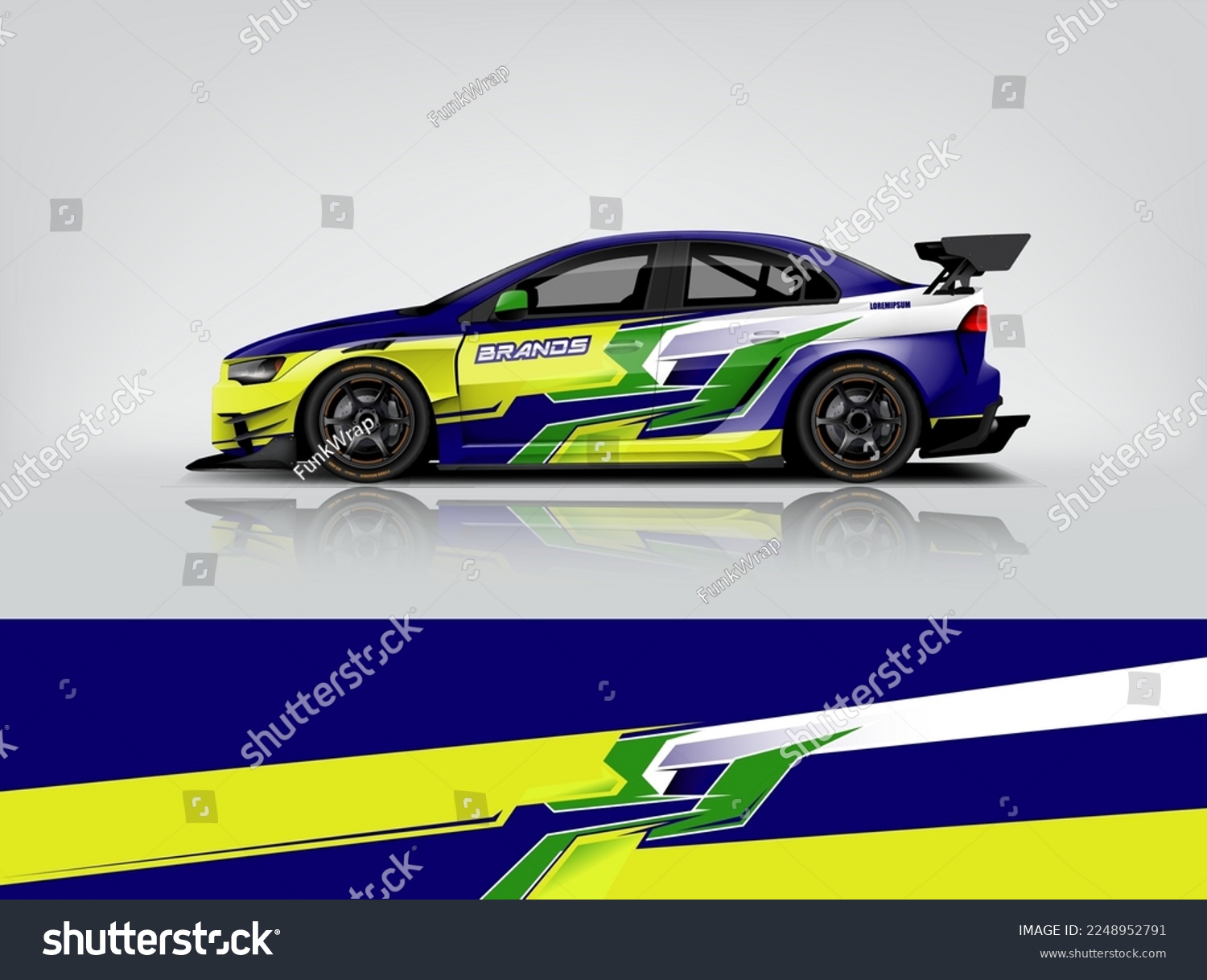 Wrap Design modern eye catching ready use. place your logo. Printable eps files dekal