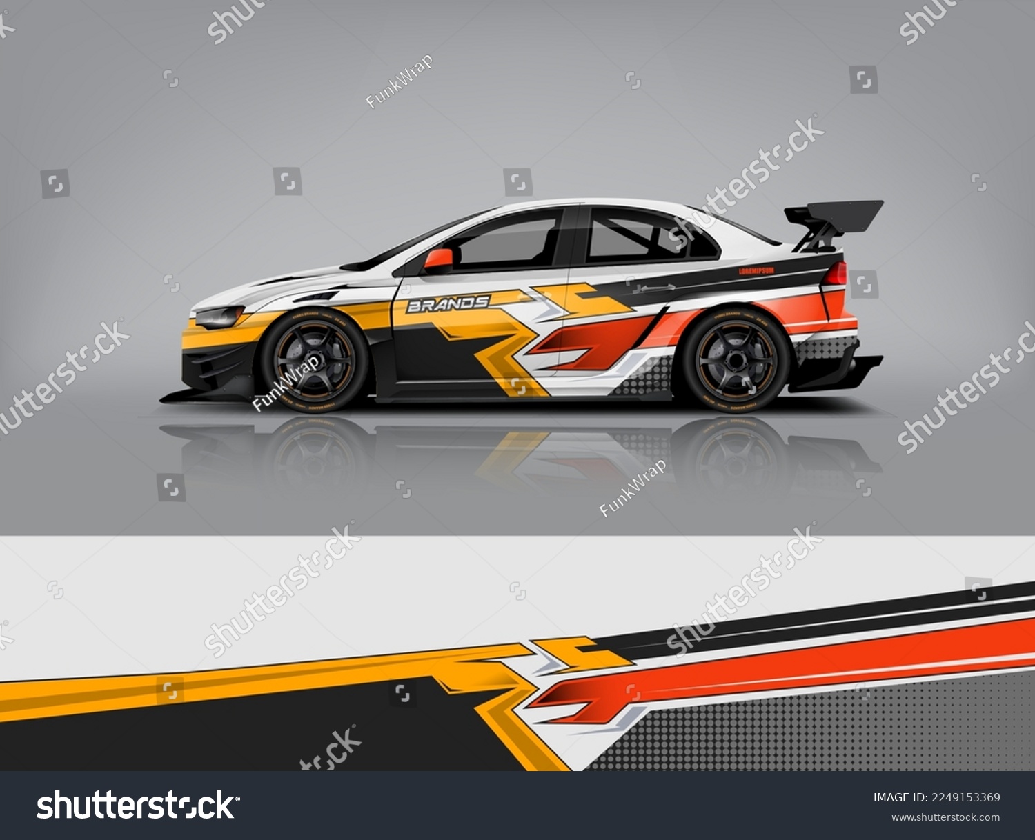 Wrap Design modern eye catching ready use. place your logo. Printable eps files dekal