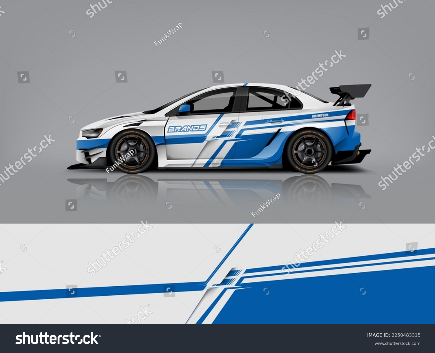 Wrap Design modern eye catching ready use. place your logo. Printable eps files dekal