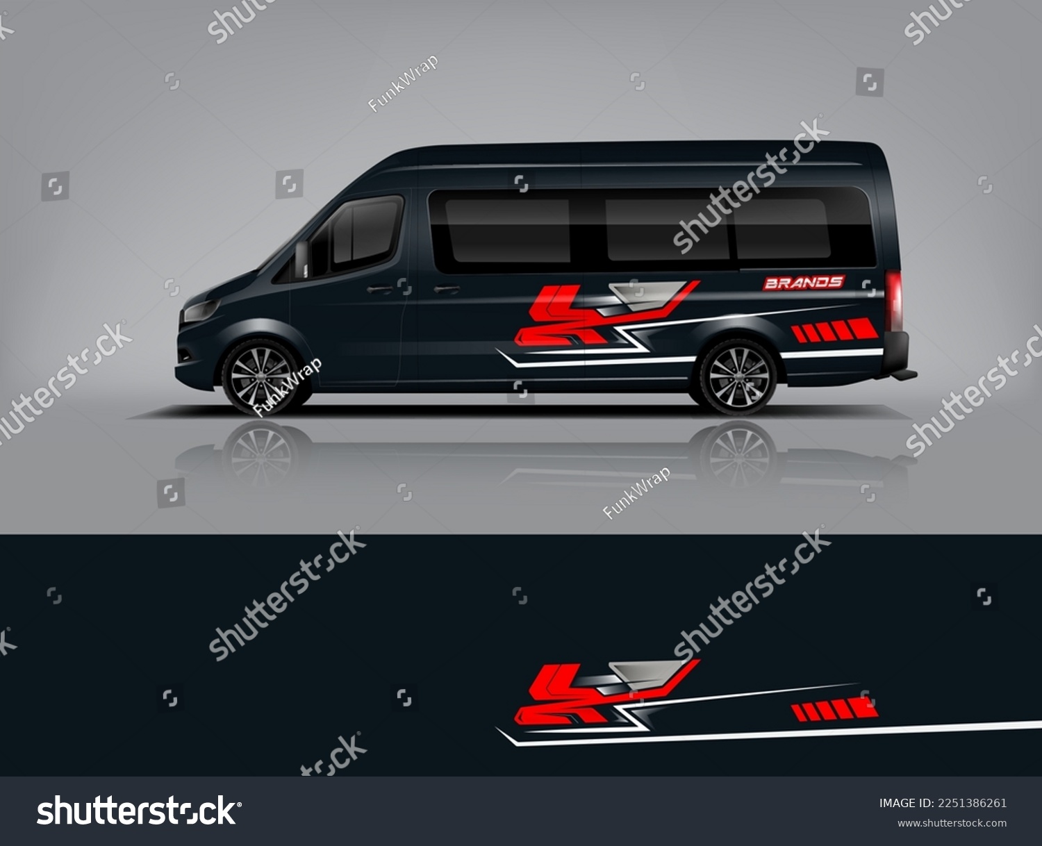 Car decal design vector. Graphic abstract stripe racing background kit designs for wrap vehicle, race car, rally, adventure and livery dekal