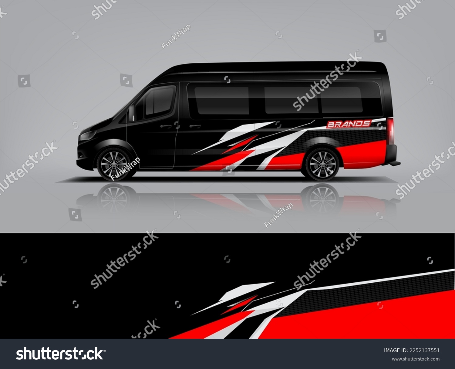 Car decal design vector. Graphic abstract stripe racing background kit designs for wrap vehicle, race car, rally, adventure and livery dekal