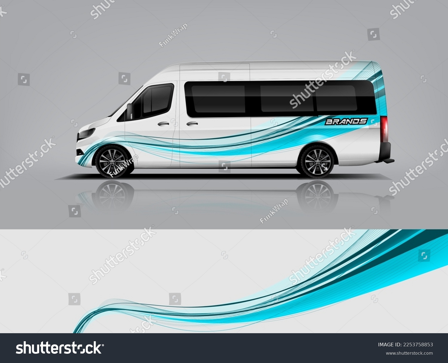 Car decal design vector. Graphic abstract stripe racing background kit designs for wrap vehicle, race car, rally, adventure and livery dekal