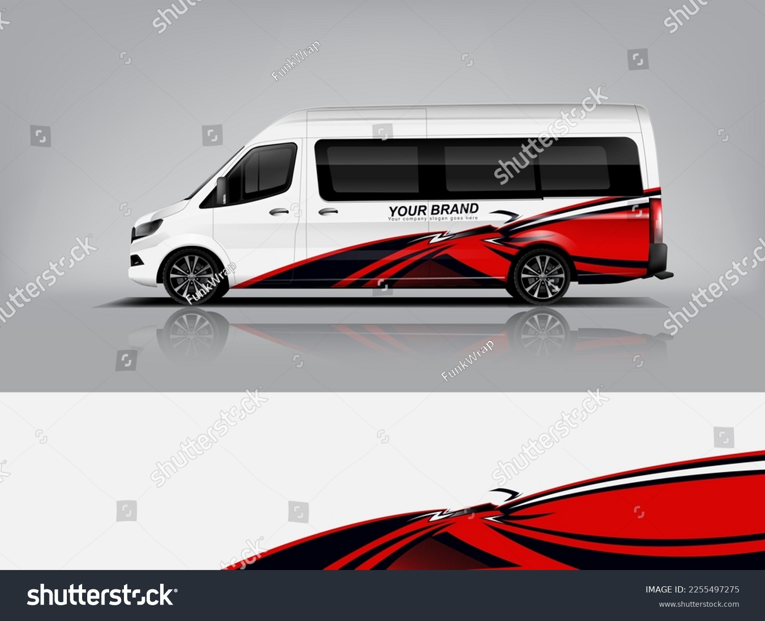 Car decal design vector. Graphic abstract stripe racing background kit designs for wrap vehicle, race car, rally, adventure and livery dekal