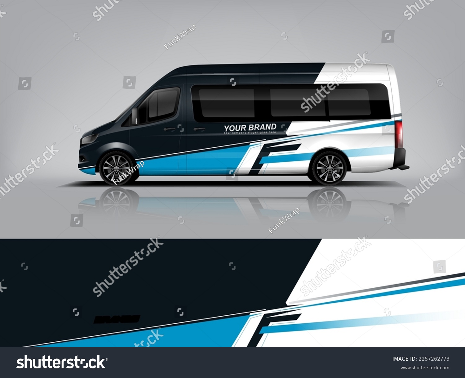 Car decal design vector. Graphic abstract stripe racing background kit designs for wrap vehicle, race car, rally, adventure and livery dekal