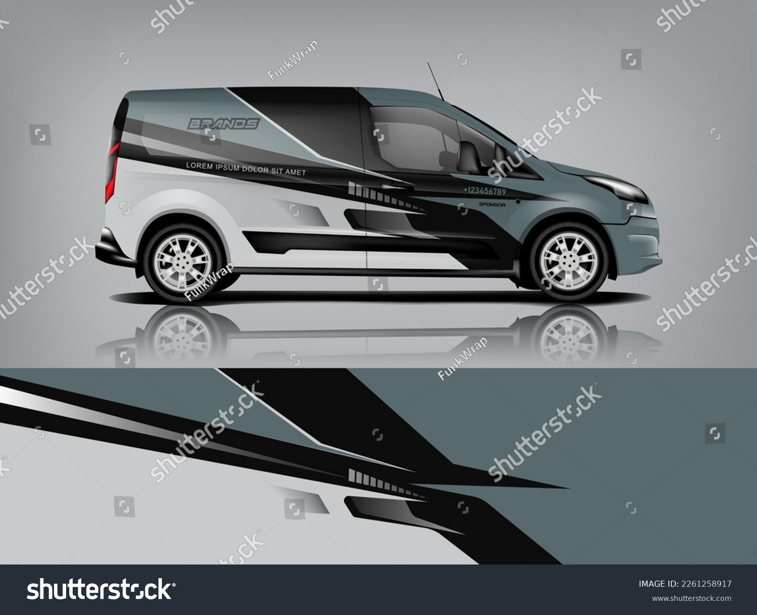 Car decal design vector. Graphic abstract stripe racing background kit designs for wrap vehicle, race car, rally, adventure and livery dekal a1