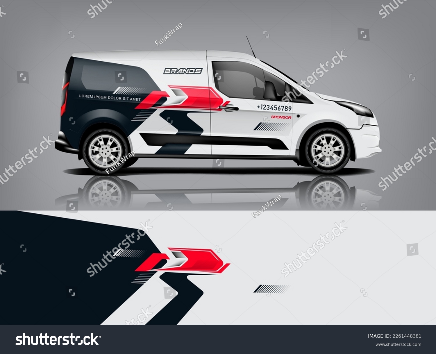 Car decal design vector. Graphic abstract stripe racing background kit designs for wrap vehicle, race car, rally, adventure and livery dekal a1