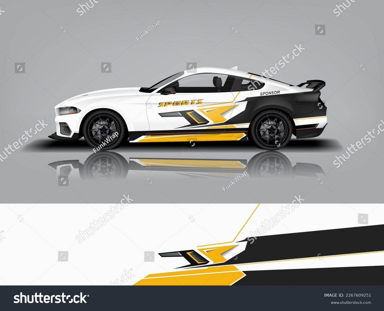 Car decal design vector. Graphic abstract stripe racing background kit designs for wrap vehicle, race car, rally, adventure and livery dekal a1