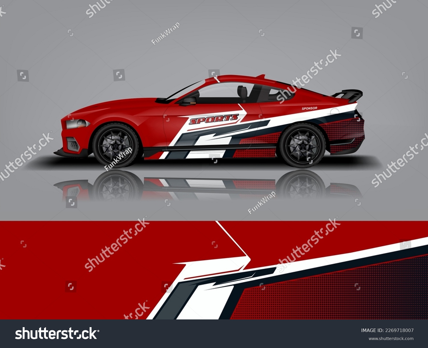Car decal design vector. Graphic abstract stripe racing background kit designs for wrap vehicle, race car, rally, adventure and livery dekal a1