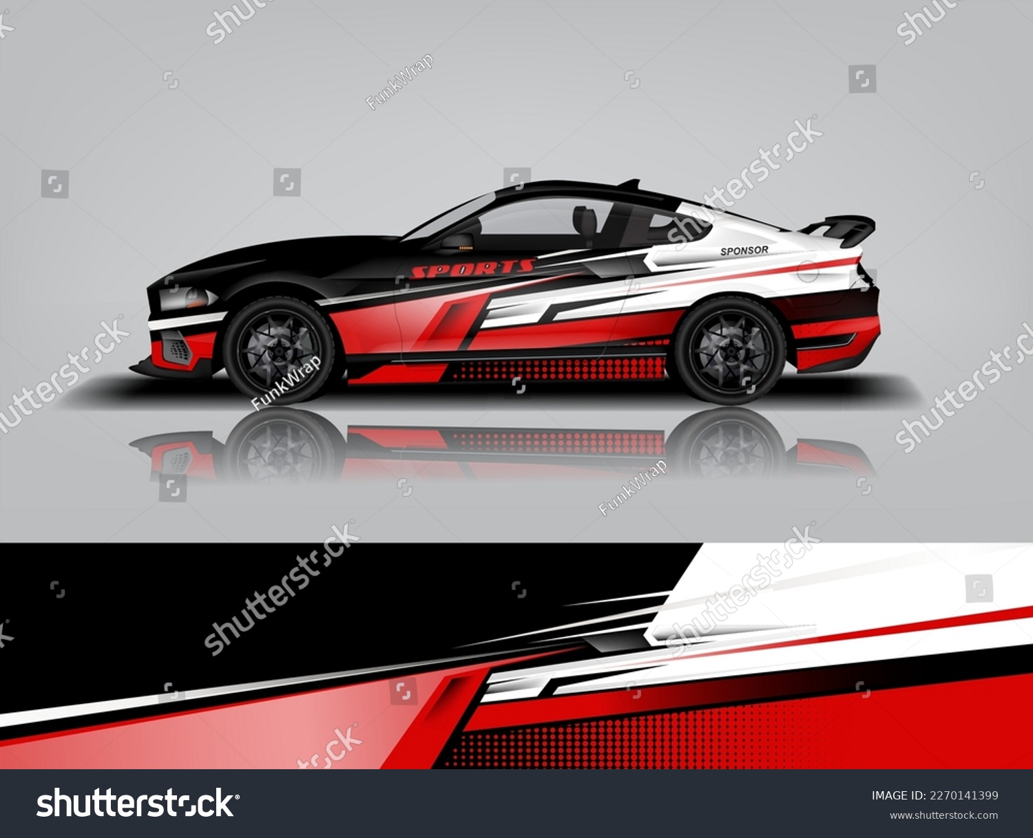 Car decal design vector. Graphic abstract stripe racing background kit designs for wrap vehicle, race car, rally, adventure and livery dekal a1