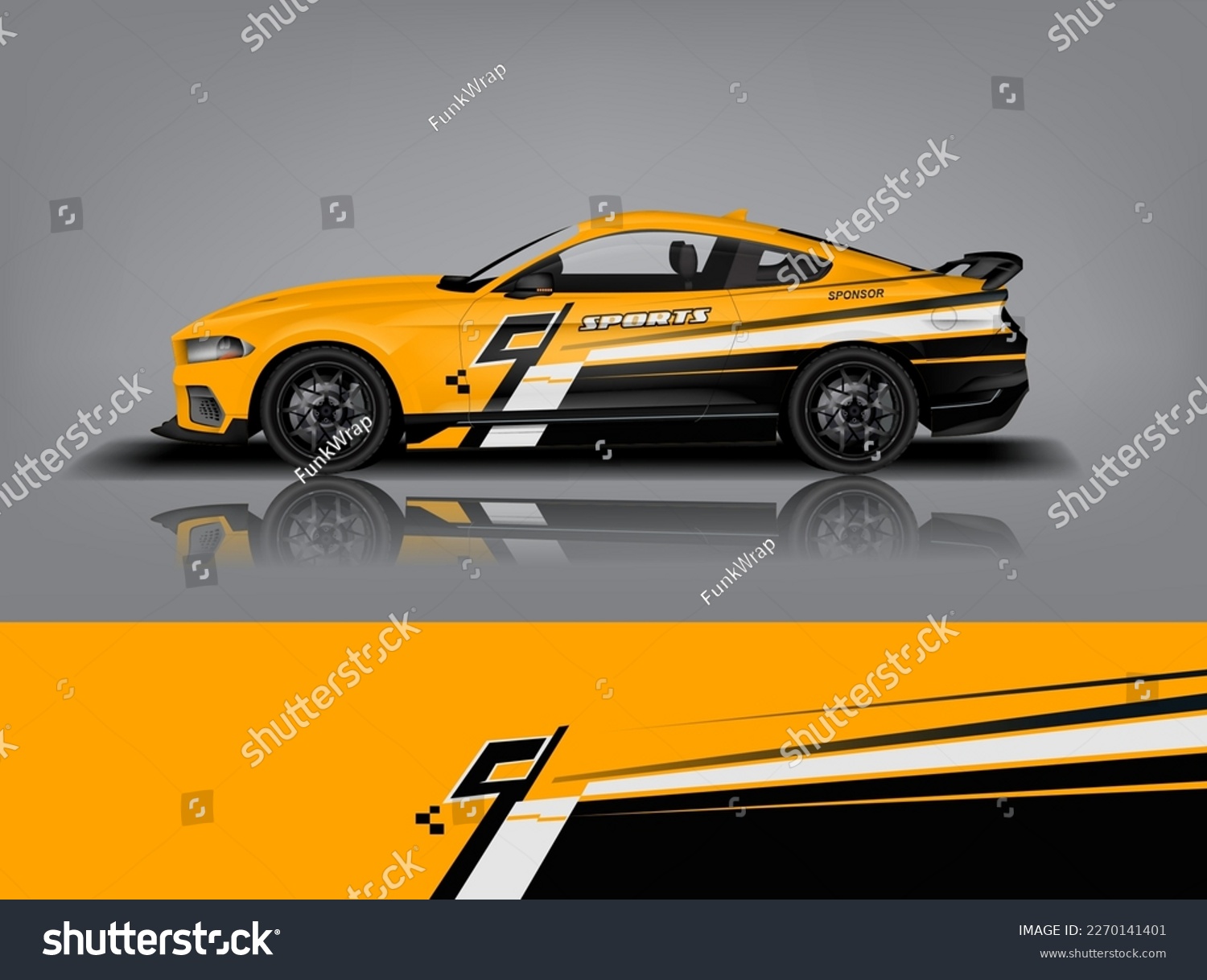 Car decal design vector. Graphic abstract stripe racing background kit designs for wrap vehicle, race car, rally, adventure and livery dekal a1