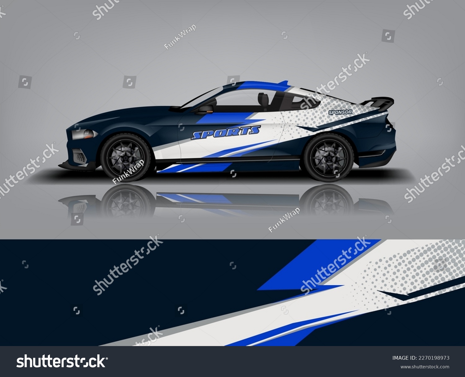 Car decal design vector. Graphic abstract stripe racing background kit designs for wrap vehicle, race car, rally, adventure and livery dekal a1