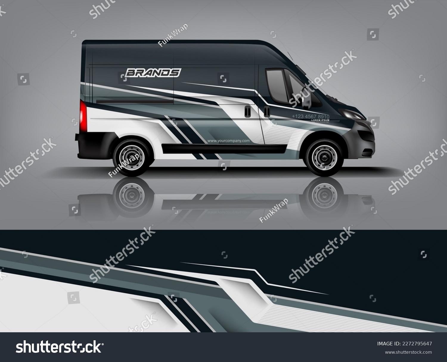 Car decal design vector. Graphic abstract stripe racing background kit designs for wrap vehicle, race car, rally, adventure and livery dekal a1