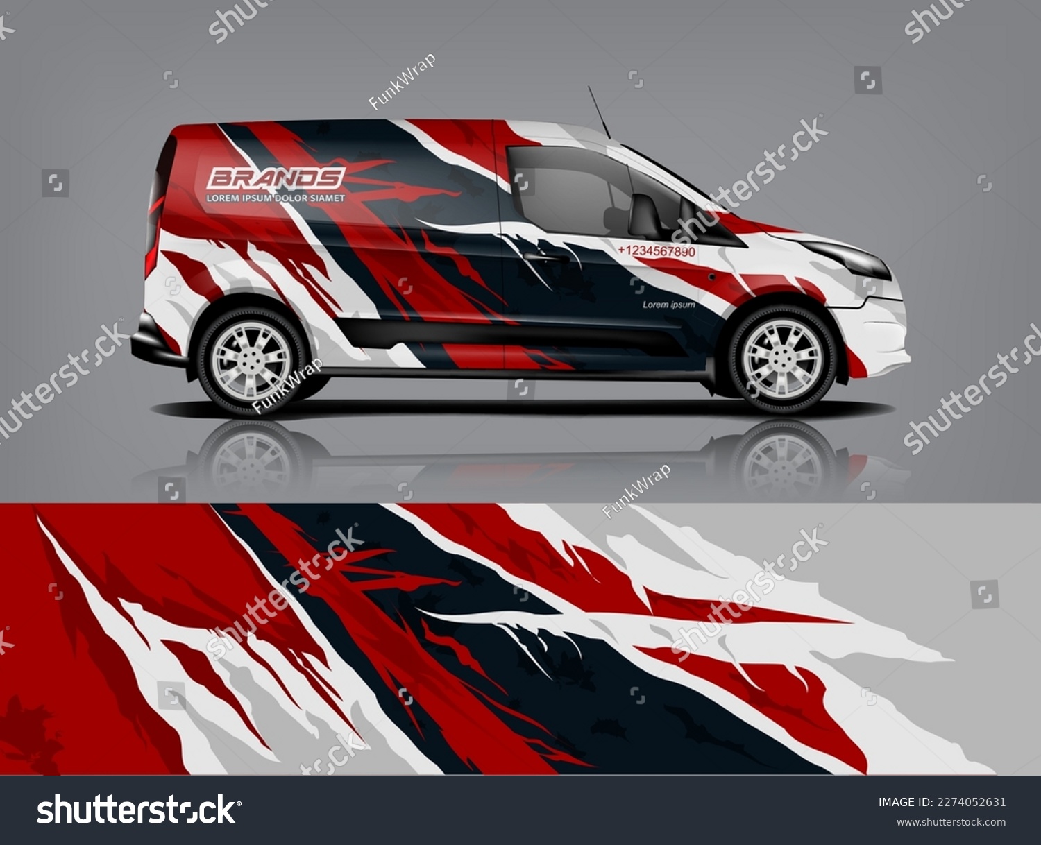 Car decal design vector. Graphic abstract stripe racing background kit designs for wrap vehicle, race car, rally, adventure and livery dekal a1