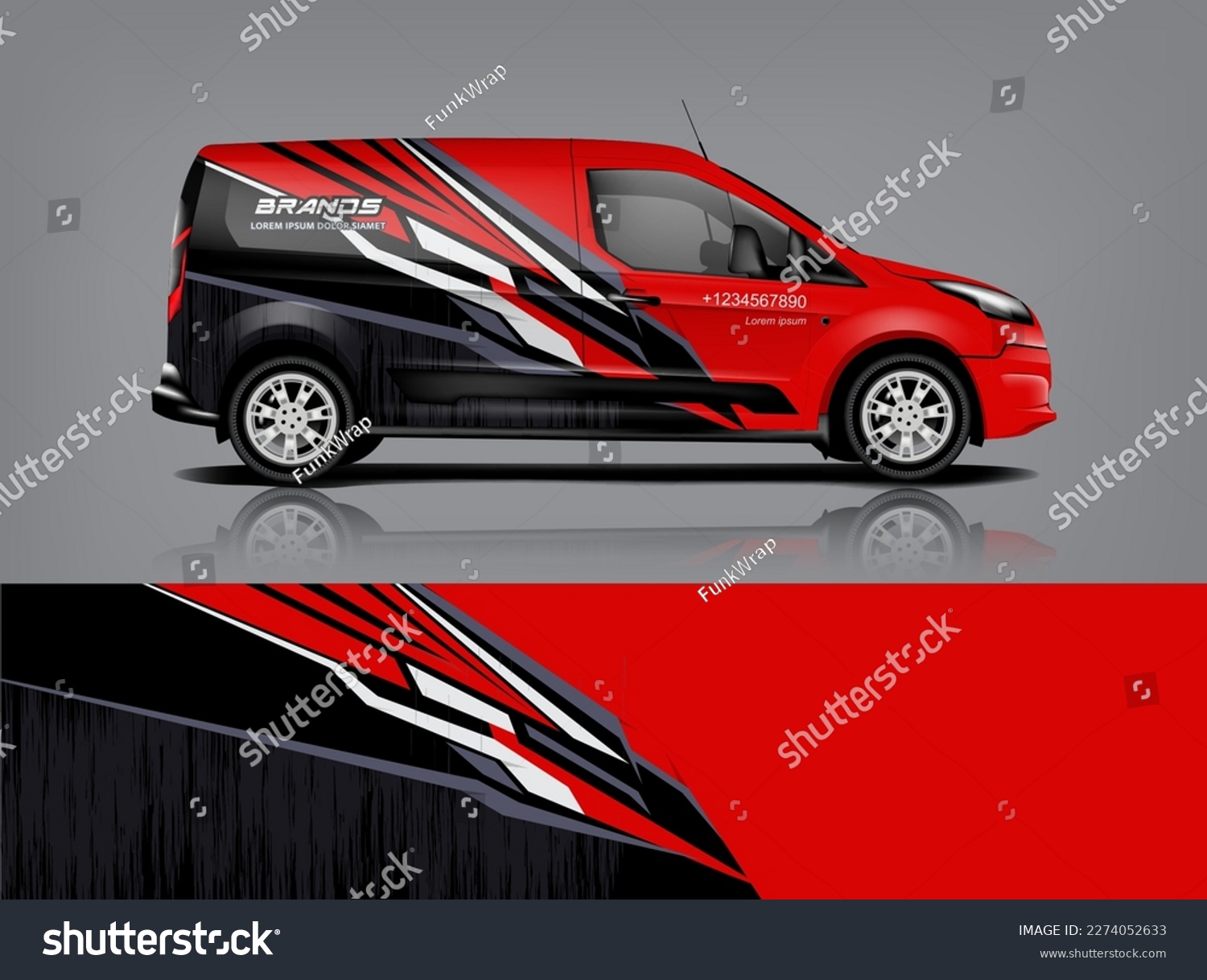 Car decal design vector. Graphic abstract stripe racing background kit designs for wrap vehicle, race car, rally, adventure and livery dekal a1