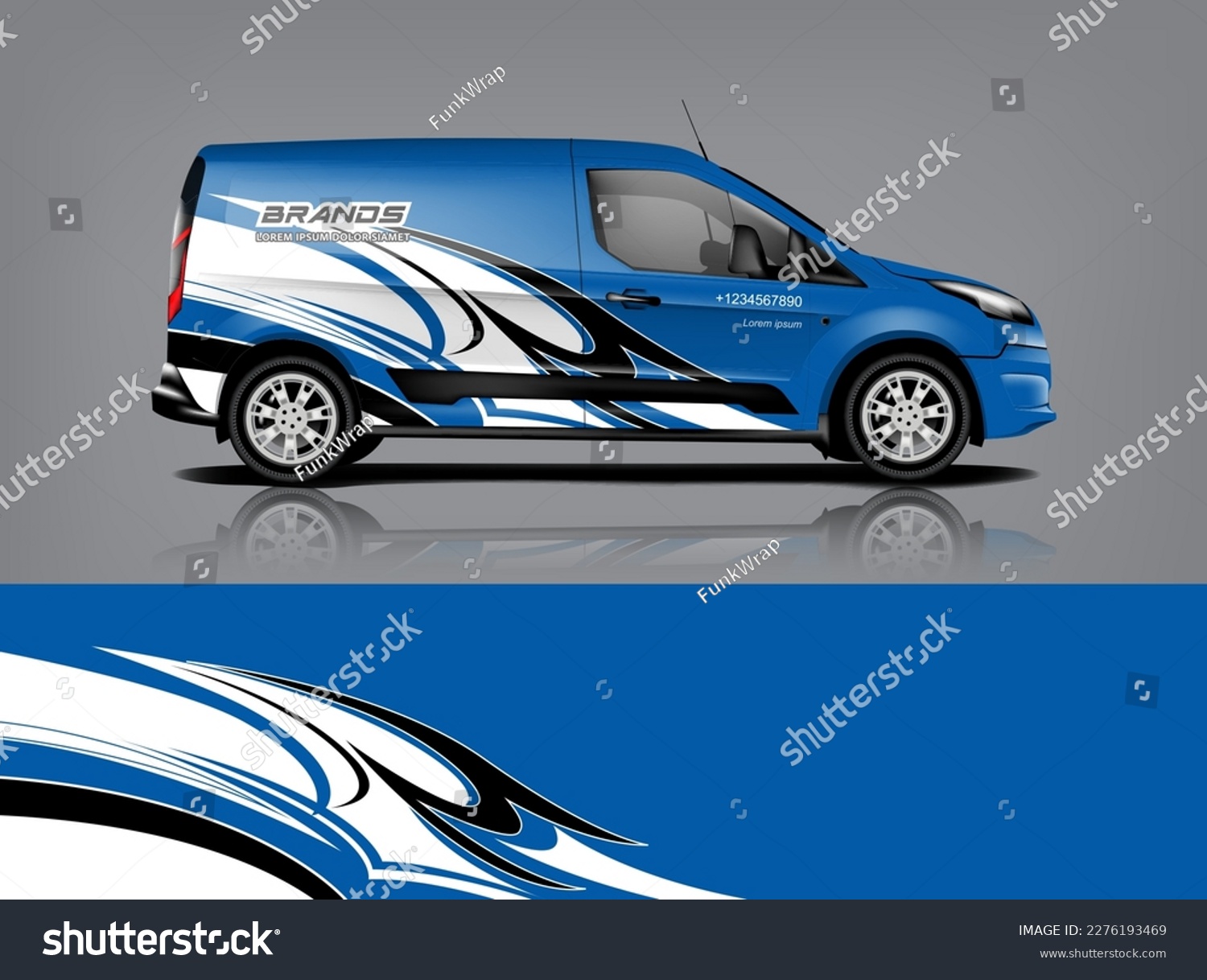 Car decal design vector. Graphic abstract stripe racing background kit designs for wrap vehicle, race car, rally, adventure and livery dekal a1
