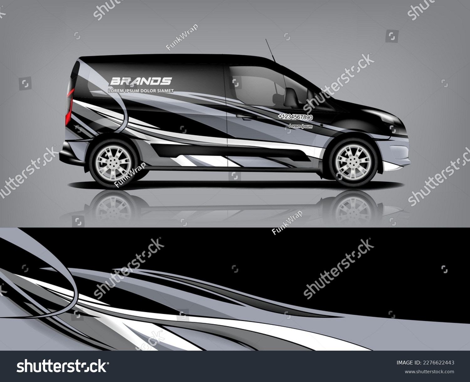 Car decal design vector. Graphic abstract stripe racing background kit designs for wrap vehicle, race car, rally, adventure and livery dekal a1