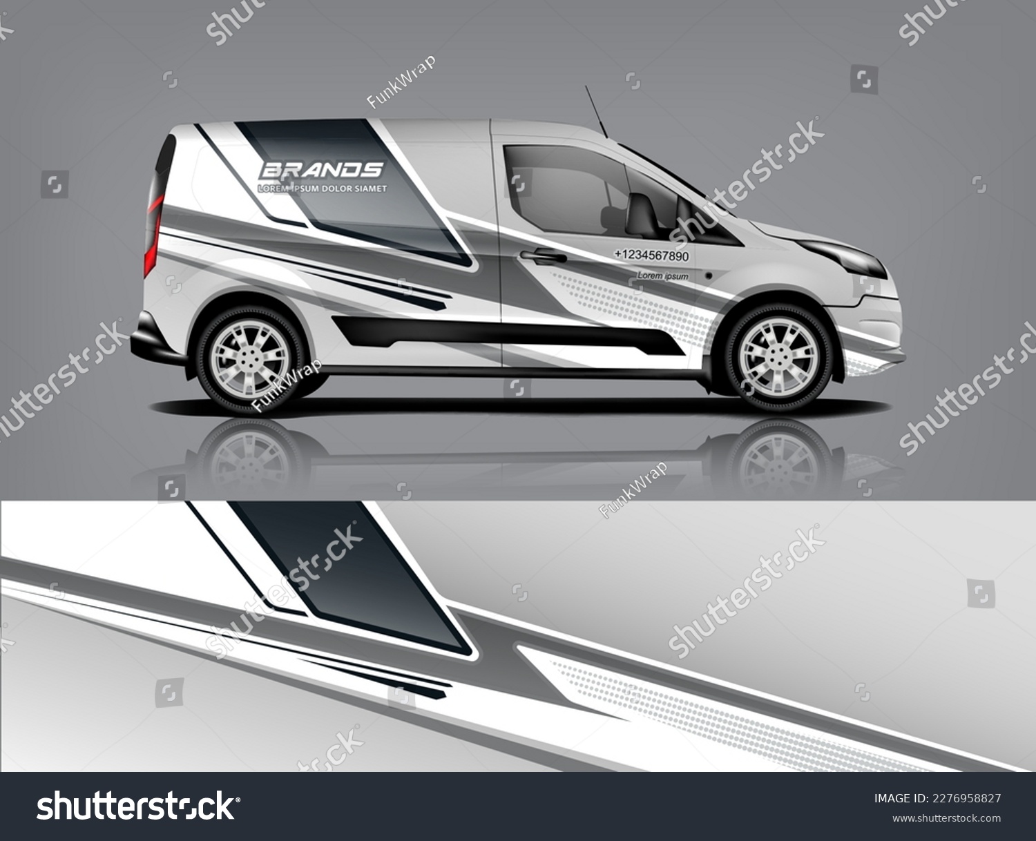 Car decal design vector. Graphic abstract stripe racing background kit designs for wrap vehicle, race car, rally, adventure and livery dekal a1