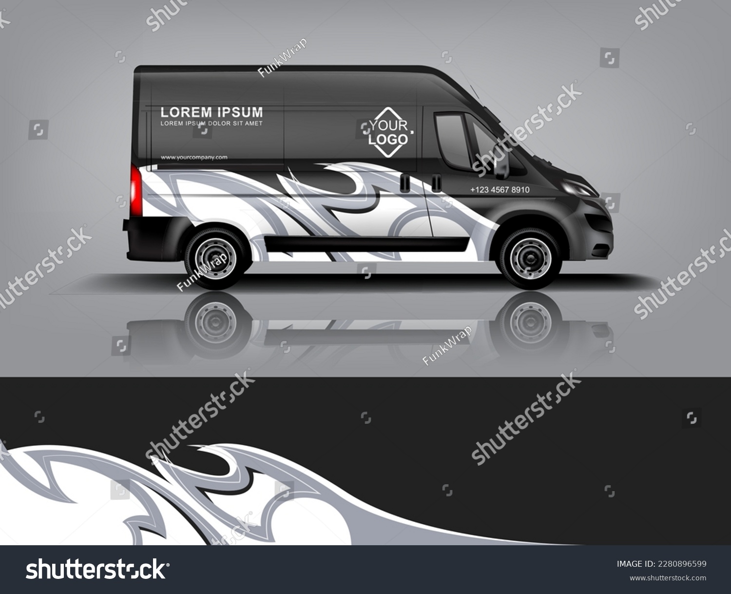 Car decal design vector. Graphic abstract stripe racing background kit designs for wrap vehicle, race car, rally, adventure and livery dekal a1