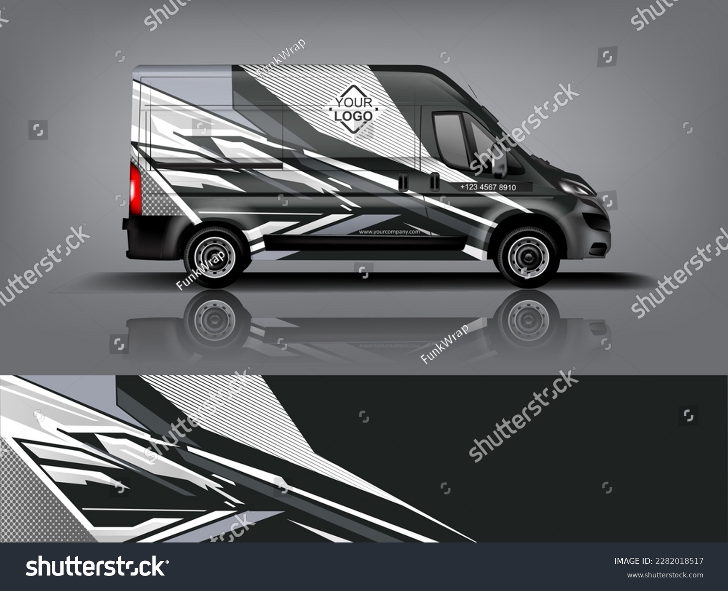 Car decal design vector. Graphic abstract stripe racing background kit designs for wrap vehicle, race car, rally, adventure and livery dekal a1