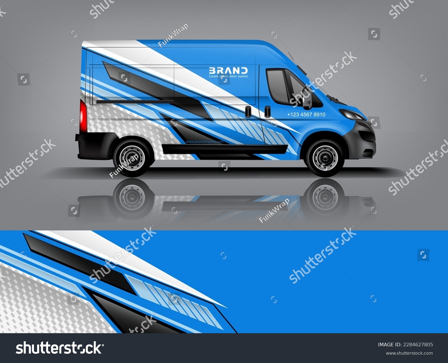 Car decal design vector. Graphic abstract stripe racing background kit designs for wrap vehicle, race car, rally, adventure and livery dekal a1